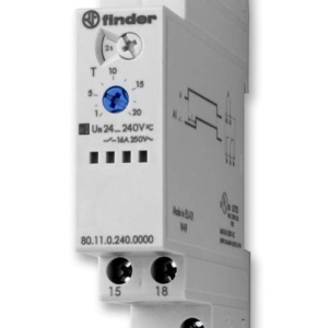 80.51.0.240.0000 Finder Time delay relay 80.51 250V 1CO Multifunction. Time range: 0.1 s - 24 h 1 change-over