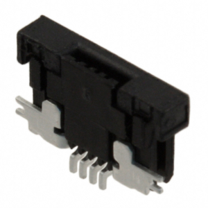 SFV4R-1STE1HLF Amphenol 0.50mm Flex Connector, SFV-R Series, 4 Position, Bottom Side Contact, Side Entry Surface Mount ZIF Connector, Halogen Free, Lead Free.