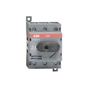 1SCA105332R1001 ABB - OT63F3 OT63F3 SWITCH-DISCONNECTOR. 3-pole, front operated, base mounted, DIN-rail mountable switch-diconnector / non-fusible diconnect switch with protected clamp terminals, handle and shaft are not included
