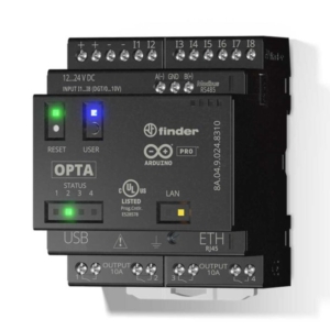 8A.04.9.024.8320 Finder Finder OPTA ADVANCE 8A.04.9.024.8320 Arduino® Pro Programmable Logic Relays (PLR) con 8 input e 4 output - Ethernet, ModBus TCP/IP, RS485 ModBus RTU, WiFi e Bluetooth BLE
