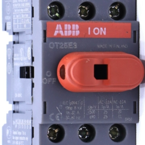 1SCA022283R8630 ABB - OT25E3 LOAD BREAK SWITCH, 600 VAC, 230/240V, 20/25 AMP, 3 PH, 3 POLE, 9 KWATT, 7.5 HP