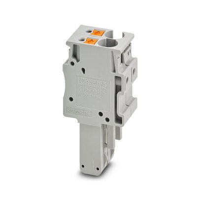 3212016 Phoenix Contact - PP-H 4/ 2 Plug, nom. voltage: 800 V, nominal current: 32 A, number of connections: 2, number of positions: 2, connection method: Push-in connection, 1st level connection left, Rated cross section: 4 mm2, cross section: 0.2 mm2 - 6 mm2, color: gray