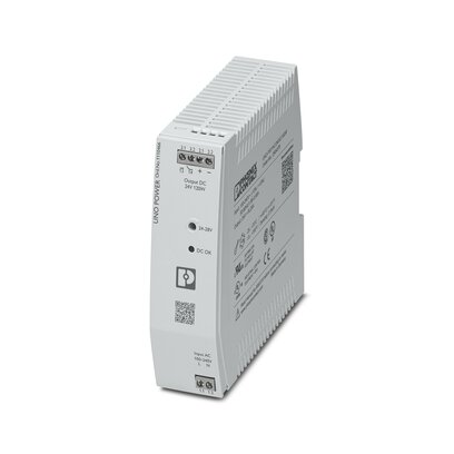 1110466 Phoenix Contact - UNO2-PS/1AC/24DC/120W Primary-switched power supply unit, UNO POWER, Screw connection, DIN rail mounting, input: 1-phase, output: 24 V DC / 5 A, Adjustable from 24 V DC ... 28 V DC