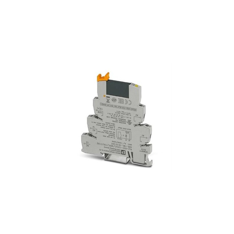 5603263 Phoenix Contact - Optocoupler - PLC-OSC-120UC/ 48DC/100/C1D2 PLC-INTERFACE, consisting of DIN rail-mountable basic terminal block with screw connection and plug-in miniature solid-state relay, input: 120 V AC/110 V DC, output: 3 - 48 V DC/100 mA, UL/cUL: approved for use in Ex Zone Class I, Div. 2