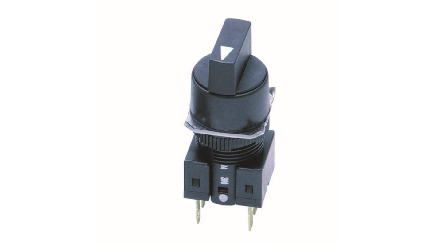 A165S-T3A Omron Omron A165S series lever selector switch. This selector switch equipped with 3 notches with non-illuminated pattern.