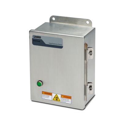1191888 Phoenix Contact - BXT-4XS-SEC-T3-120+2X2-24AC Wall-mounted NEMA 4/4X (IP66) 316L stainless steel enclosure with surge protection for 120 V AC/DC power and two 24 V AC loops with 28 V AC/40 V DC MCOV
