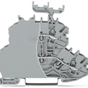 2000-2231/099-000 Wago Double-level terminal block Feed-through terminal block with end plate LL with label holder for DIN rail 35 x 15 and 35 x 75 Pushin CAGE CLAMP 100 mm² gray