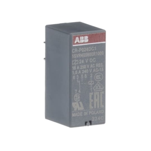 1SVR405600R1000 ABB - CR-P024DC1 CR-P024DC1 Pluggable interface relay 1c/o, A1-A2=24VDC, 250V/16A