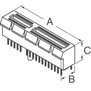 10018783-10103TLF Amphenol PCI Express GEN 3 Card Edge, Storage and Server Connector, Vertical, Through Hole, x16, 164 Positions, 1.00mm (0.039in) Pitch