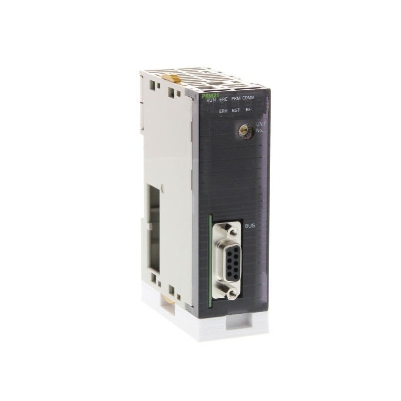 CJ1W-PRM21 Omron Profibus-DP master module, 9.6 to 12Mbit/s, 7k words I/O and 25 words CIO, 9-pin female sub-D connector, rotary switch, 400 mA at 5/DC