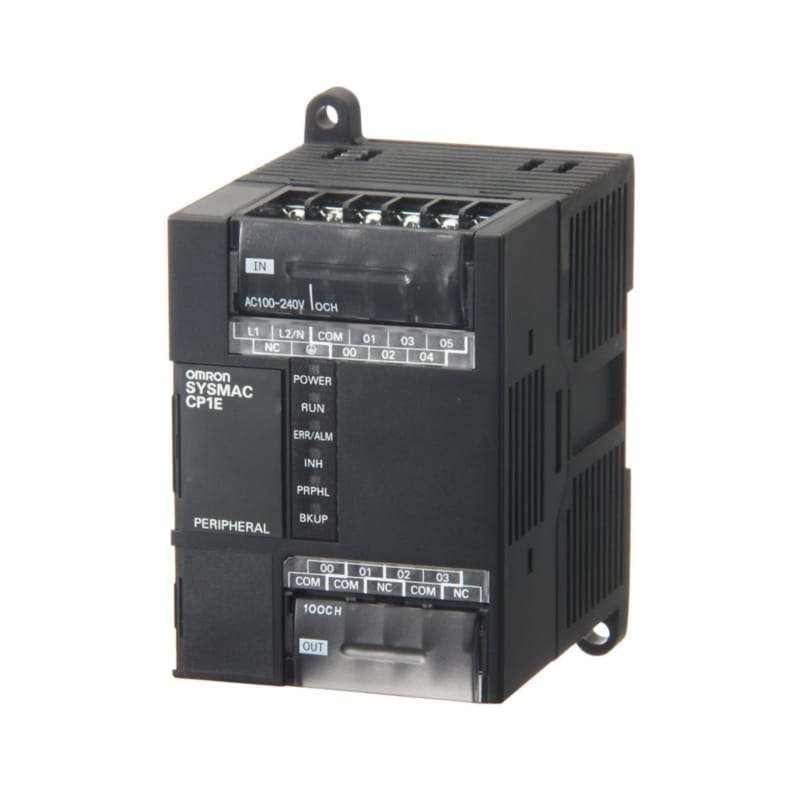CP1E-E10DT1-D Omron PLC, 24 VDC supply, 6 x 24 VDC inputs, 4 x PNP outputs 0.3 A, 2K steps program + 2K words data memory