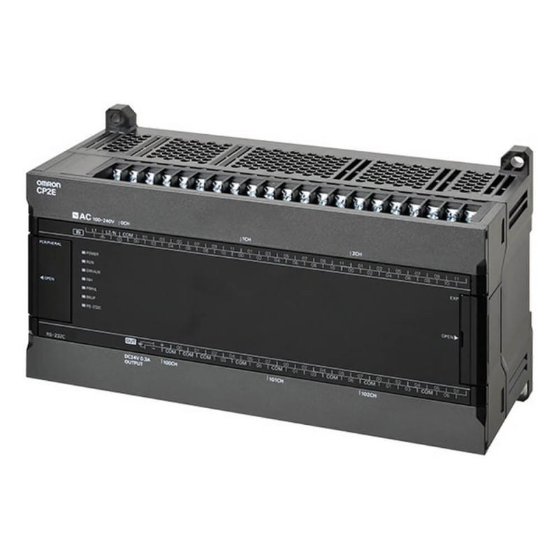 CP2E-E60DR-A Omron CP2E series compact PLC - Essential Type; 36 DI, 24DO; Relay output; Power supply 220 VAC; 4 kStep Program memory