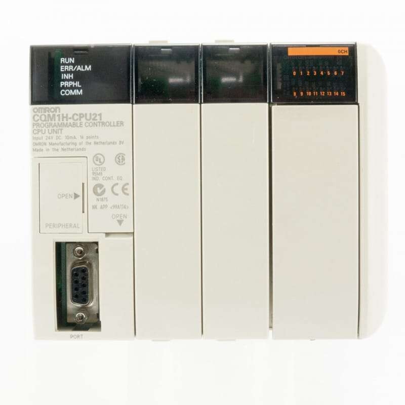 CQM1H-CPU21 Omron CPU MODULE 10MA, 16 DC INPUTS BUILT-IN, 24VDC, NO SEPARATE BACKPLANE REQUIRED, BUILT-IN RS-232C PORT, DIN RAIL MOUNT, EXPANDABLE:16 MODULES MAX