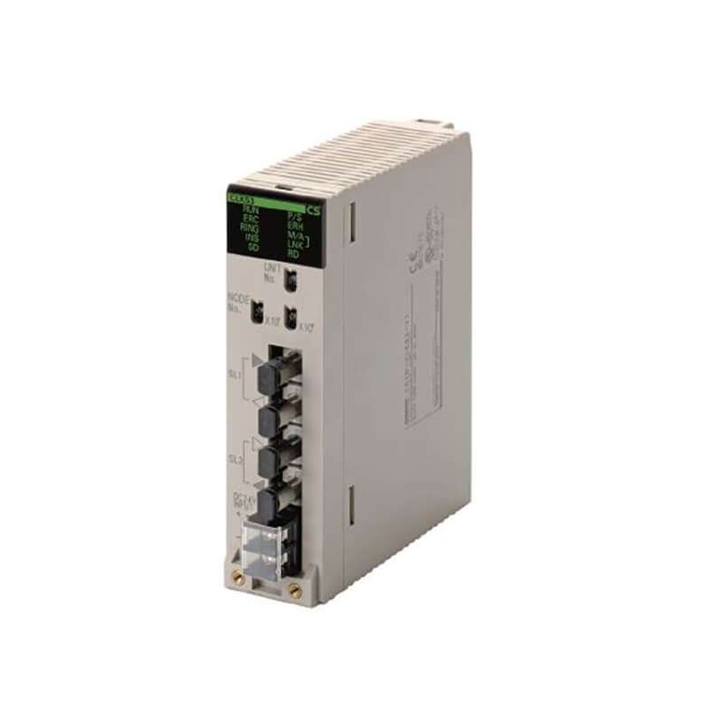 CS1W-CLK53 Omron link module controller, unit version 2.0, GI optical ring cable, data links/message service communication, duplex support, 5V 0.65A