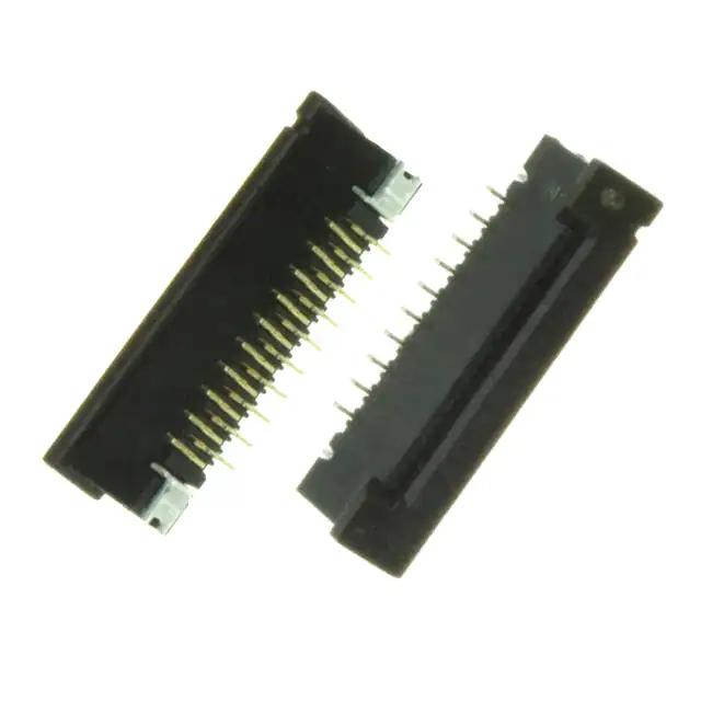 2-1734742-0 TE Connectivity FPC Connectors, Flex-to-Board, 20 Position, .02 in [.5 mm] Centerline, Zero Insertion Force (ZIF), Vertical, Surface Mount; Alias: .5 FPC VT ZIF Type-A 20 CONT