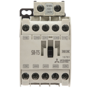SR-T5 AC400V 3A2B Mitsubishi Contactor relays. 3NO + 2NC; Ith = 16A Us = AC 200V, 50Hz