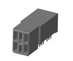 10052620-5455P00LF Amphenol AirMax power connectors, backplane connectors, 2 pairs, 2 columns, right angle socket, press fit
