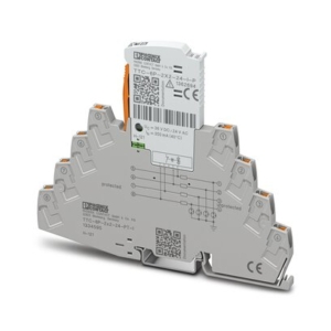 1334595 Phoenix Contact - TTC-6P-2X2-24-PT-I Surge protection, consisting of protective plug and base element, with integrated status indicator for two 2-wire floating signal circuits, e.g., two 0(4) ... 20 mA current loops.