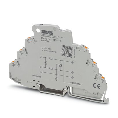 2907325 Phoenix Contact - TTC-3-1X2-24DC-PT Surge protection for a 2-wire floating signal circuit, e.g., 0(4) ... 20 mA current loop, HART-compatible.