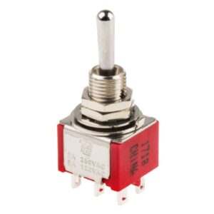 3-1825139-9 TE Connectivity Toggle Switches, Double Pole - Three Throw Configuration (Pole-Throw), 1/4-40, Sealed, Copper, Silver, Alcoswitch Gemini A Series; Alias: A211SYZQ04 A211SYZQ04