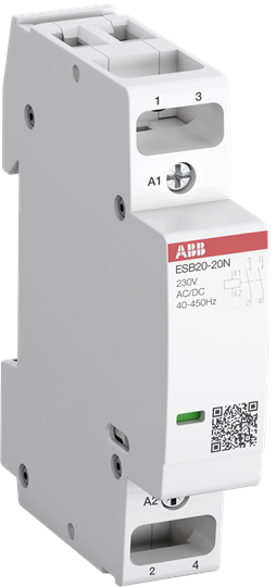 1SBE121111R0620 ABB - ESB20-20N-06 ESB20-20N-06 Installation Contactor (NO) 20 A - 2 NO - 0 NC - 230 V - Control Circuit DC