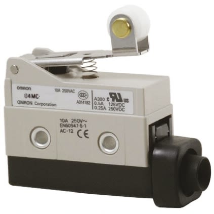 D4MC-5040 Omron Enclosed Limit switches, General load, IP67, SPDT, Panel mount cross roller plunger, Panel mounting/Side-mounting