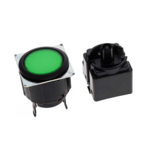 A3UL-TBG-2A1C-5M Omron Round type, LED, Green (Transparent), IP65 oil-resistant type, Flange color: Black, Lamp:12 VDC, SPDT, Connector