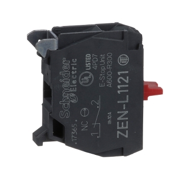 ZENL1121 Schneider Electric Single contact block, Harmony XALD, XALK, silver alloy, rear mounting, screw clamp terminal, 1NC