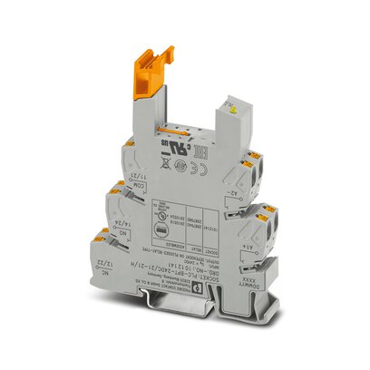 1012141 Phoenix Contact - PLC-BPT- 24DC/21-21/H 14 mm PLC basic terminal block without relay, for mounting on DIN rail NS 35/7,5, Push-in connection, 2 changeover contacts, Input voltage 24 V DC