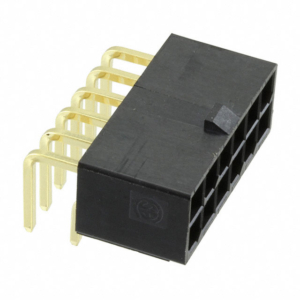 10127819-12121LF Amphenol Pwr 4.2, Dual Row, Right Angle Through Hole Header, Gold Flash plating, Black Color, 12 Positions, Non GW Compatible Nylon66, Tray Packing.