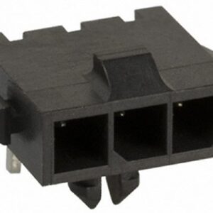 2-1445055-3 TE Connectivity Rectangular Power Connectors, Header, Plug, Wire-to-Board, 3 Position, 3 mm [.118 in] Centerline, Printed Circuit Board, UL 94V-0, Micro MATE-N-LOK; Alias: MICRO MNL HDR ASSY S/ROW LF