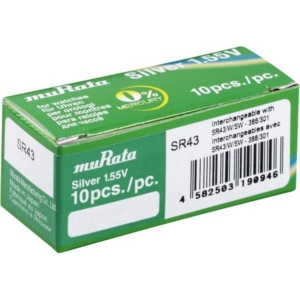 248375 Murata Murata SR43PBWW 301 Silver oxide button battery 110 mAh 1.55 V 10 pcs.