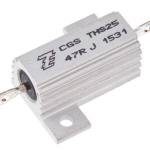 THS2547RJ TE Connectivity 47 Ω, Wire Wound, Power Resistor, 51 x 28 x 15 mm, 2 Termination, Loose Piece - Tray, 5 %, 25 W, ±50 ppm/°C, Solder Lug Termination, CGS THS; Alias: THS25 47R 5%