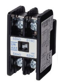 UN-AX2CX 2A Mitsubishi Auxiliary contact. 2NO; front clip-on; for S(D)-N10 up to 65, SR(D)-N4