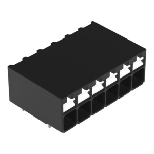 2086-1206/300-000 Wago PCB terminal block THR button 15 mm² Pin pitch 35 mm 6-pole Pushin CAGE CLAMP Solder pin length 15 mm 150 mm² black