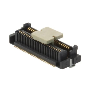 10106813-051112LF Amphenol 0.5 mm Pitch Hermaphroditic Mezzanine Connector, 50 positions, Standard length with pegs and hold-downs, Half of mated height equals 2 mm