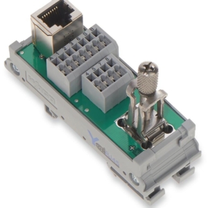289-179 Wago RJ45 interface module with power contacts Double row Cat 5 PCB terminals in mounting bracket with connection for shielded cable with clamp for shielded cables 150 mm²