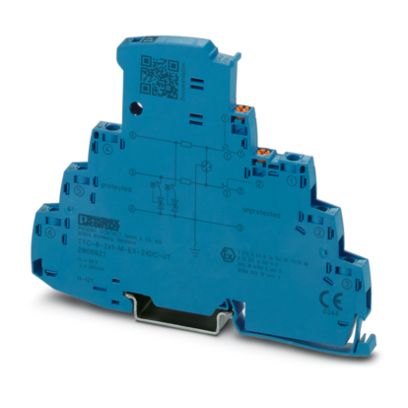 2906821 Phoenix Contact - TTC-6-2X1-M-EX-24DC-UT-I Surge protection with integrated status indicator and disconnect knife for a 2-wire Ex i signal circuit with common reference potential.