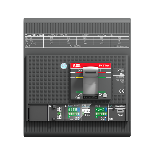 1SDA067955R1 ABB - XT2L 160 Ekip I In=63A 4p F F CIRCUIT BREAKER TMAX XT2L 160 FIXED FOUR-POLE WITH FRONT TERMINALS AND SOLID-STATE RELEASE IN AC EKIP-I R 63 A