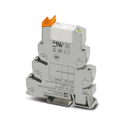 1125943 Phoenix Contact - PLC-RSC-230UC/21HC/SO46 PLC-INTERFACE for protection against interference currents/voltages on the control side. Consisting of PLC-BSC-230UC/21HC/SO46 basic terminal block with screw connection and plug-in miniature relay with power contact up to 10 A, 1 changeover contact, 230 V AC input voltage
