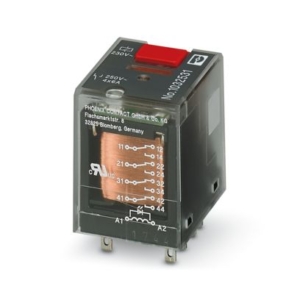 1032531 Phoenix Contact - REL-IR-BL/L-230AC/4X21 Plug-in industrial relay with power contacts, 4 changeover contacts, test button, status LED, mechanical switch position indicator, input voltage: 230 V AC