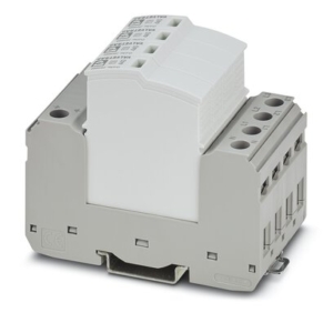 1076468 Phoenix Contact - VAL-SEC-T2-4+0-440-FM Plug-in surge arrester, in accordance with Type 2/Class II, for 3-phase power supply networks with separate N and PE (5-conductor system: L1, L2, L3, N, PE), with remote indication contact.