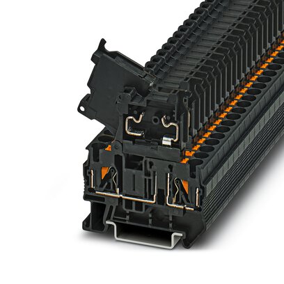3211861 Phoenix Contact - PT 4-HESI (5X20) Fuse modular terminal block, fuse type: Glass / ceramics / ..., fuse type: G / 5 x 20, nom. voltage: 500 V, nominal current: 6.3 A, number of positions: 1, connection method: Push-in connection, Rated cross section: 4 mm2, cross section: 0.2 mm2- 6 mm2, mounting type: NS 35/7,5, NS 35/15, color: black