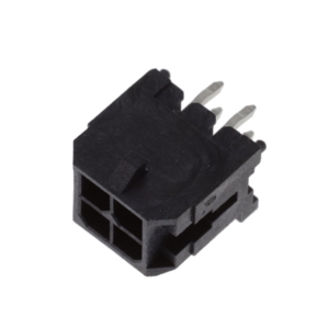 10127721-041GLF Amphenol Pwr 3.0, Dual Row, Vertical Through Hole Header, 4 Position, 3.2mm Kink Tail (100μin Tin) plating, GW Compatible LCP, Black Color,Tray Packing.