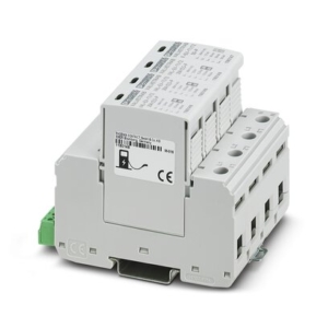 1180150 Phoenix Contact - VAL-EV-T1/T2 264/12.5/3+1-R CHARX protect advanced: Plug-in lightning surge/surge protective device, in accordance with Type 1/2 / Class I/II, for 3-phase power supply networks with separate N and PE (5-conductor system: L1, L2, L3, N, PE), with remote indication contact. Specifically designed for use in e-mobility.