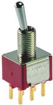 3-1825138-7 TE Connectivity Toggle Switches, Double Pole - Double Throw Configuration (Pole-Throw), 1/4-40, Sealed, Copper, Silver, Terminal Seal (Epoxy), Alcoswitch Gemini A Alias: A208SYCQ04A208SYCQ04