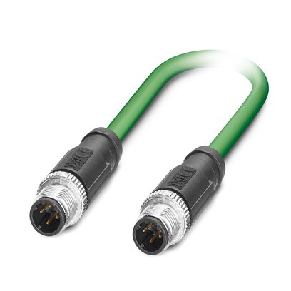1407525 Phoenix Contact - NBC-M12MSD/ 2,0-93B/M12MSD Network cable, PROFINET CAT5 (100 Mbps), EtherCAT CAT5 (100 Mbps), 4-position, shielded (Advanced Shielding Technology), Plug straight M12, coding: D / IP67, on Plug straight M12, coding: D / IP67, cable length: 2 m