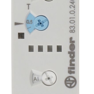 83.01.0.240.0000 Finder Timer Relay Finder, interval 0.05-10 s, 0.05-10 d, 0.05-10 min, 0.05-10h, 1 pole, SPDT, DIN rail