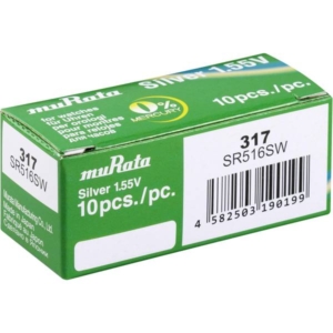 248378 Murata Murata SR516SWPBWW 317 Silver oxide button battery 11.5 mAh 1.55 V 10 pcs.