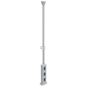 129304NAL BTicino Thin column complete flat cover height 3850 mm natural aluminum color finish with aesthetic kit for LIVINGLIGHT fruits included